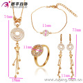 63102- Xuping italienische 4-teilige Schmuck Designer Messing Schmuck-Set 18k